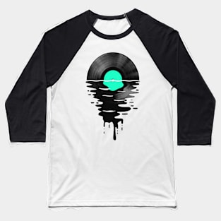 Vinyl LP Music Record Sunset Turquoise Baseball T-Shirt